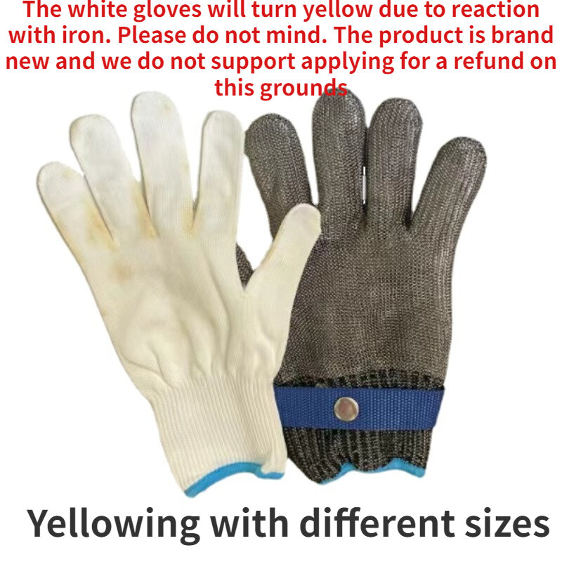 1PC Stainless Steel Grade 5 Steel Wire PE Steel Ring Iron Gloves Wearing Left Right Mountain Outdoors Tool