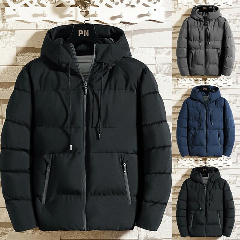 Мужская зимняя теплая Модная куртка с капюшоном и длинными рукавами, теплое пальто с карманами, повседневная куртка, доступны разные размеры, различные стили.