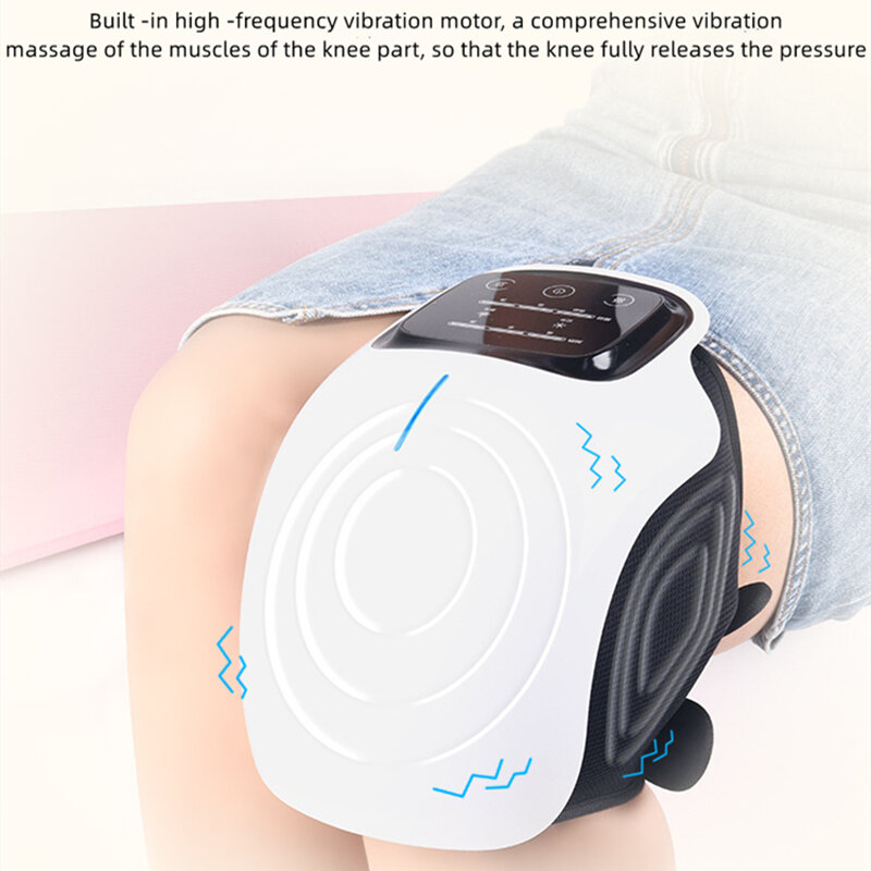Masajeador eléctrico de rodilla, dispositivo de Fisioterapia con compresión caliente, Control táctil LCD, masaje de vibración, alivio del dolor de las articulaciones de la rodilla
