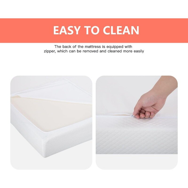 FDW materasso in Memory Foam Gel da 5 pollici materasso medio-rigido per alleviare la pressione e materasso per dormire più fresco per bambini adulti CertiPUR-US
