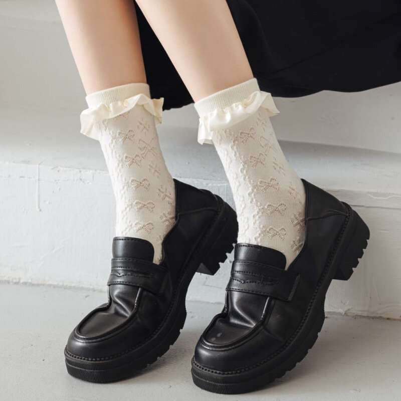 1 paio di calzini estivi corti in pizzo da donna calzini da principessa in stile Lolita in cotone dolce adorabile da ragazza giapponese di alta qualità