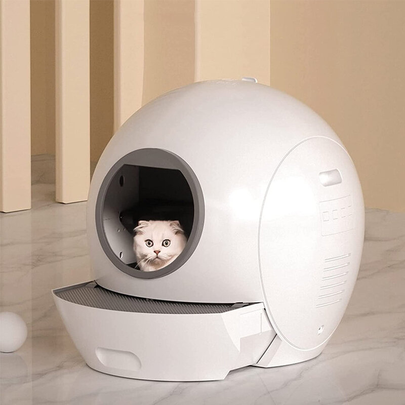 Boîte à litière pour chat entièrement fermée, toilettes intelligentes, auto-livres automatiques, boîte à litières pour animaux de compagnie avec contrôle par Wifi