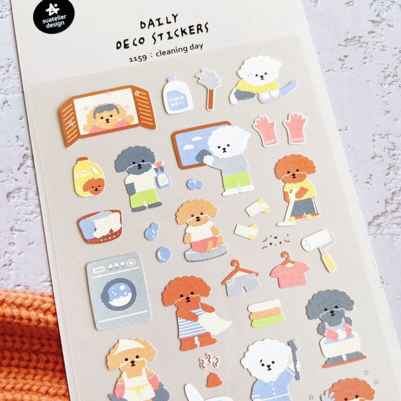 한국 수입 오리지널 Suatelier 데일리 스티커, 스크랩북 DIY 저널 문구 스티커, 어린이 장식 미술 용품