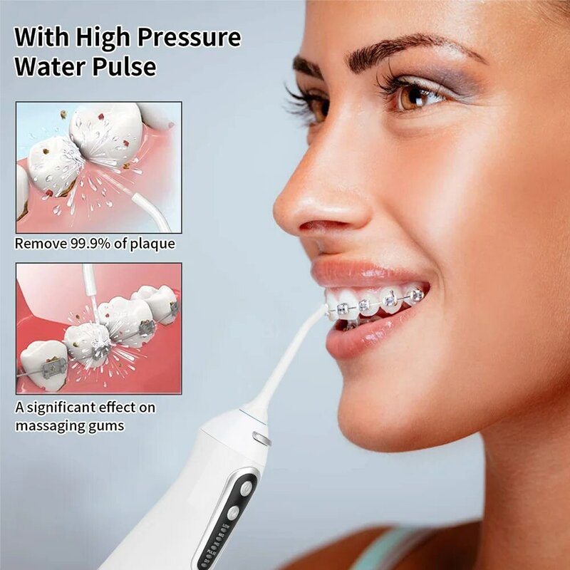 جديد الفم الأسنان الري المحمولة جهاز تنظيف الأسنان بالماء USB قابلة للشحن 3 طرق IPX7 300 مللي المياه لتنظيف الأسنان الأسنان الكهربائية
