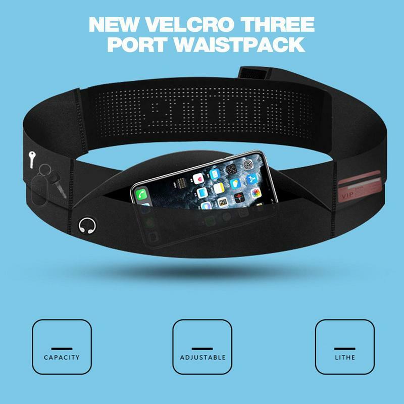 Running Belt For Phone Adjustable Large Capacity Marathon Waist Pouch For Runners Sports Running Belt Pouch Bag Jogging Cycling