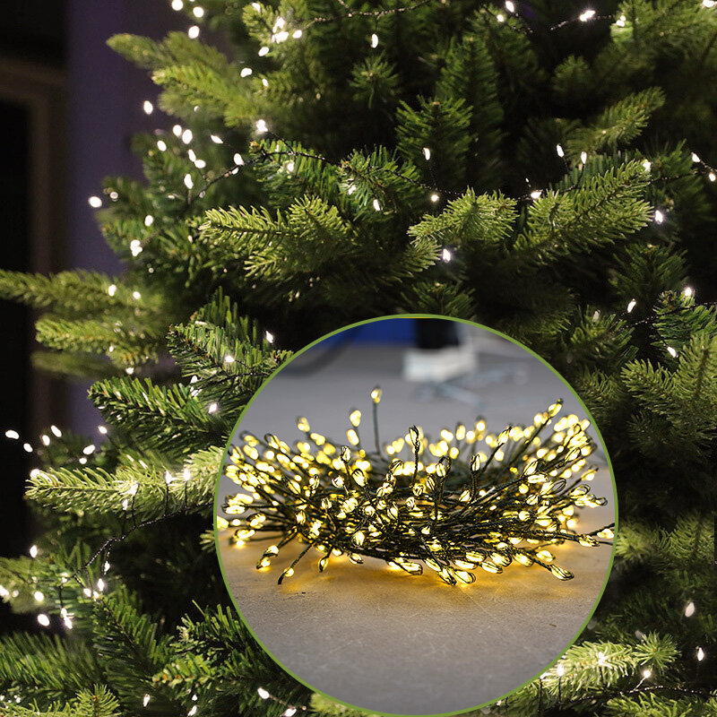Luces de hadas navideñas para jardín, cuerda de enchufe impermeable para exteriores, Control remoto, árbol, habitación, decoración de boda, fiesta, 36m, 1000led