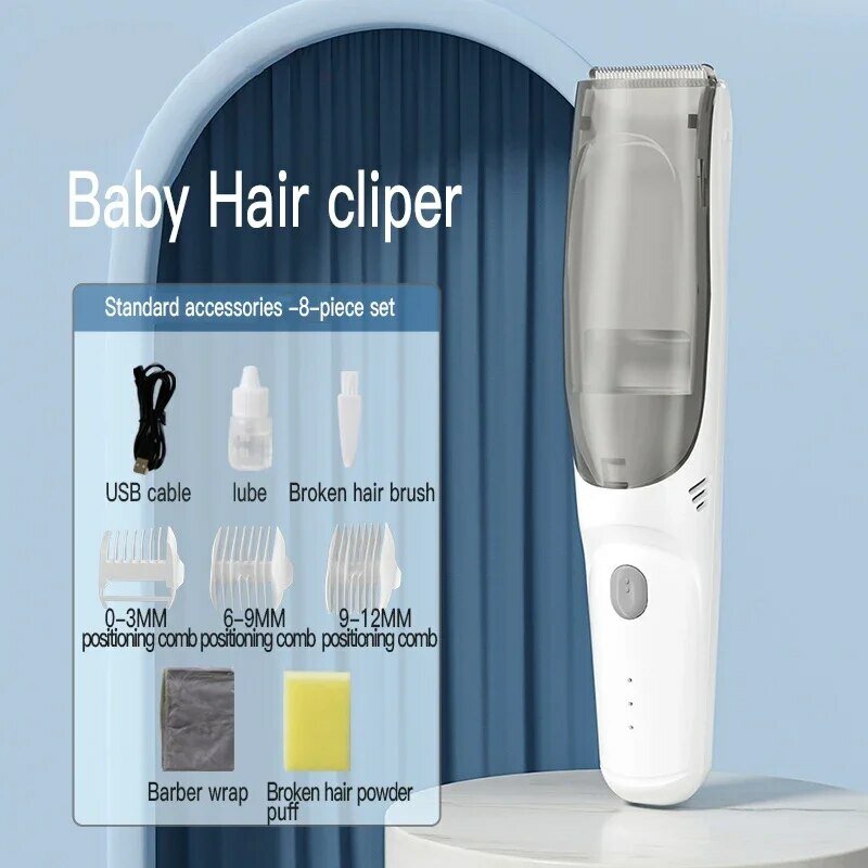 Cortadora de pelo absorbente para bebé, maquinilla de afeitar eléctrica para bebé, cortadora de pelo para niños y adultos, cortadora eléctrica impermeable para el hogar
