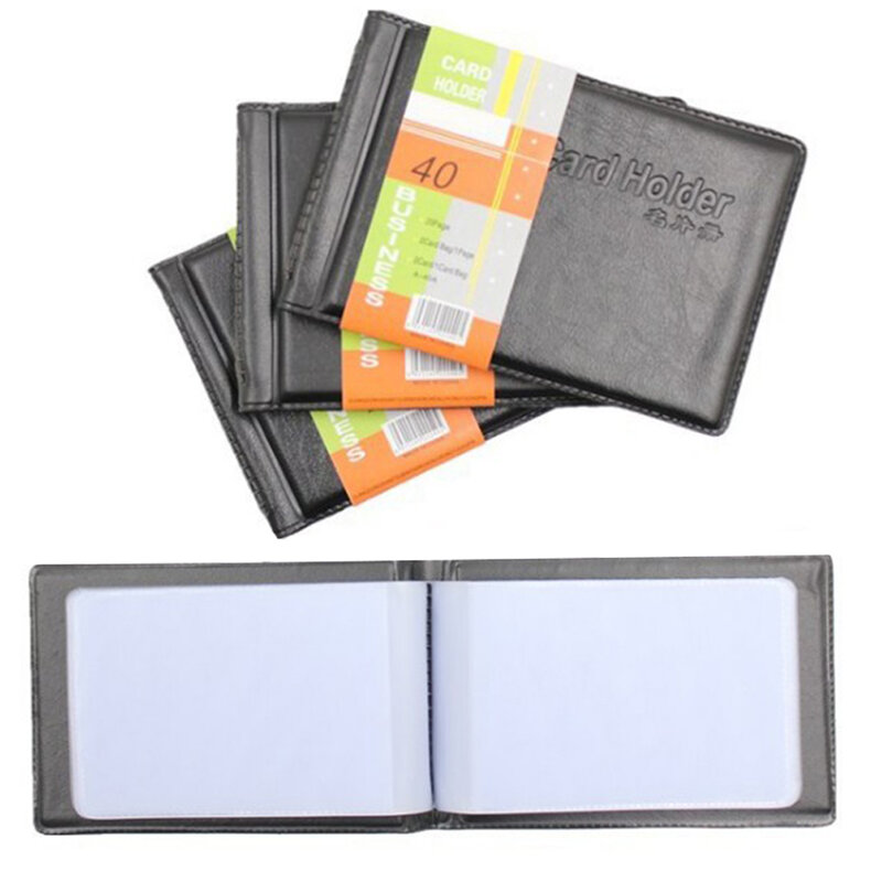 40 Slots Card Holder PU Leather Business Card Organizer Name ID Credit Card Holder Book Men Women Photocard Holder Office Supply