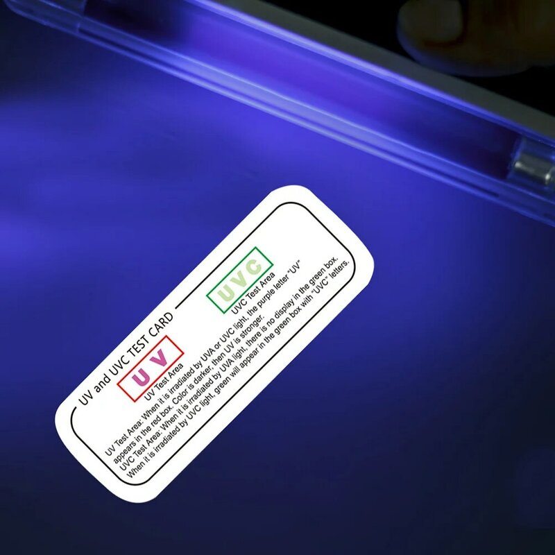 Cartão de teste UV para interior Strip, Cartões Identificadores, Luz Ultravioleta, Indicador Dispositivo Papel, 5 pcs
