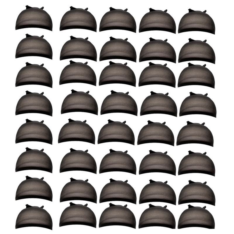 HD czapka z peruką pończocha przezroczysta czapka z peruką cienka nylonowa czapka wielofunkcyjna wygodna pokrowiec na główkę, czarna 40 szt