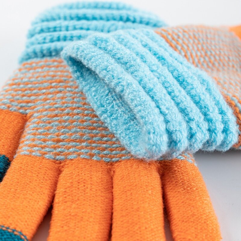 ถุงมือถักสำหรับผู้หญิงถุงมือเล่นสกีกันหนาวเนื้อนุ่มหนาป้องกันความหนาวเย็น