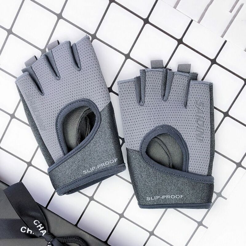 1 pair Anti-Skid Fitness Sport Gloves Fingerless Breathable Yoga Half Finger Gloves High Elasticity Protective