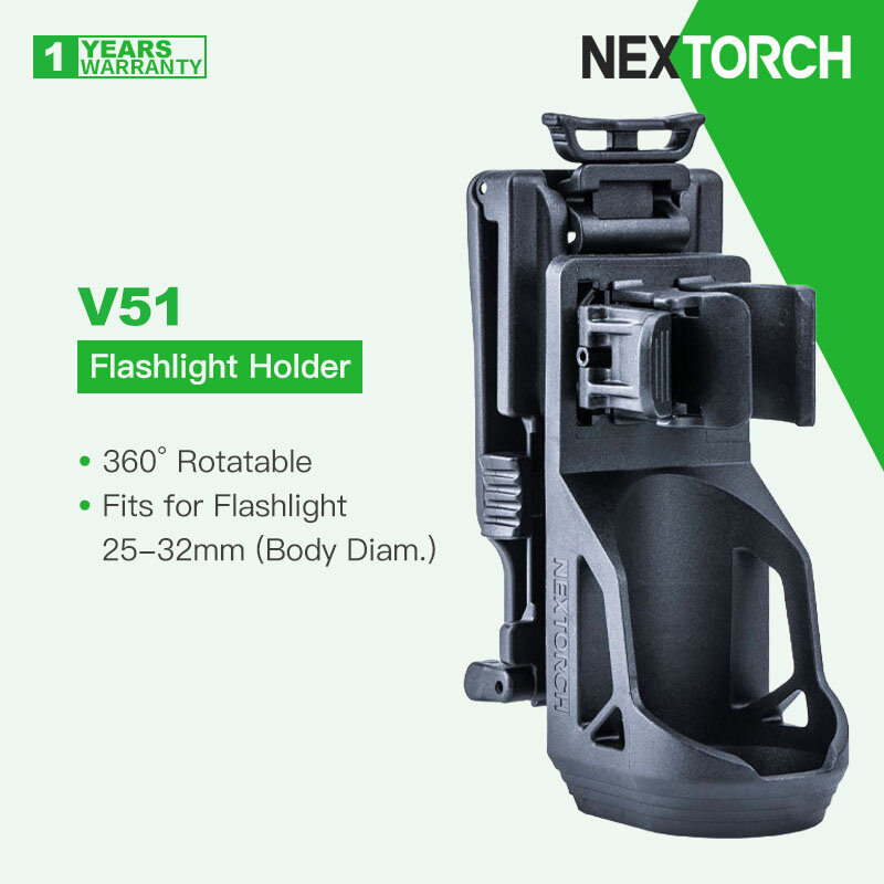Nextorch V51 Sneldraw Zaklamp Houder, Compatibel Met Lichaamsdiameter 25-32Mm, 360 ° Draaibaar, Innovatieve Vergrendeling, Slijtvast