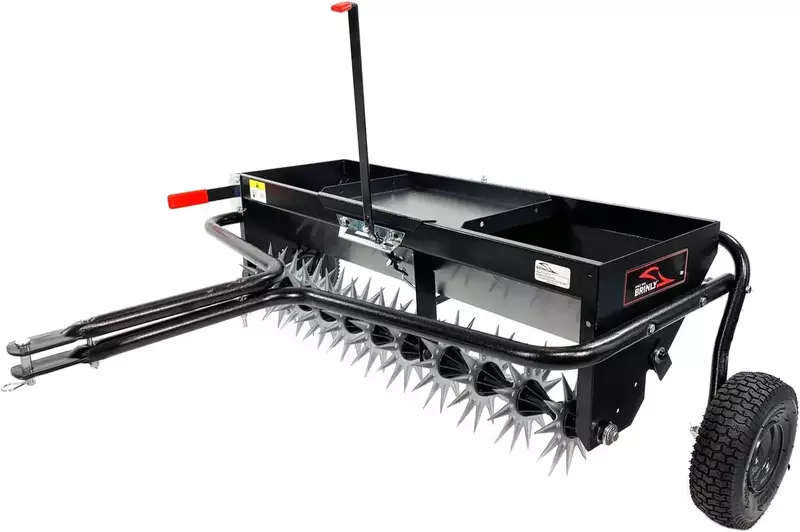 AS2-40BH-P Tow Behind Combination Aerator Spreader with Weight Tray, 40-Inch, Flat Black