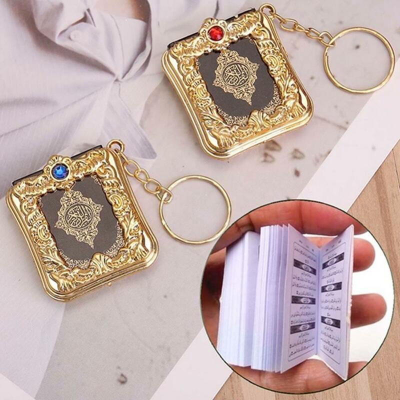 Gantungan kunci liontin Mini Islami Muslim cincin kunci untuk buku Koran Ark kertas asli dapat membaca perhiasan religius kecil