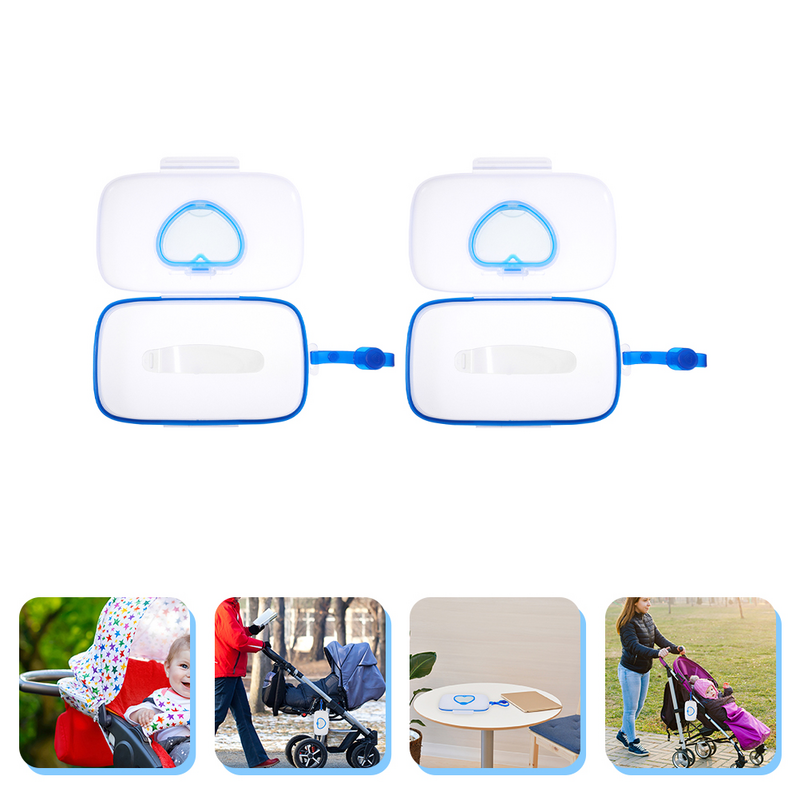 2PCS Portable Baby Wet Tissue Case Outdoor Baby Wipes Box Baby Stroller Hanging Wipes Case