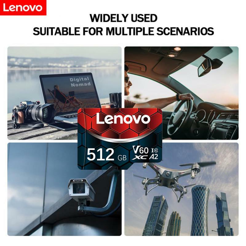 Lenovo การ์ดหน่วยความจำ128GB 2TB 1TB 512GB การ์ด Micro SD 256GB V60ความเร็วสูงกล้องบันทึกวิดีโอสำหรับกล้องโทรศัพท์