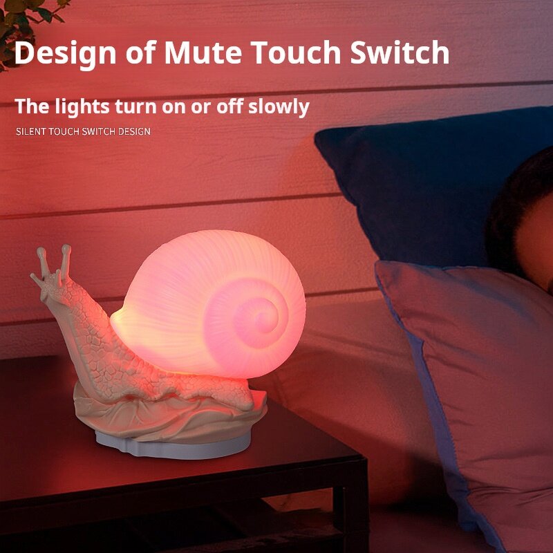 ضوء ليلي حلزونات إبداعي ، ديكور رأس سرير غرفة النوم ، إضاءة ليلية صغيرة ، محاكاة جو حلزونات