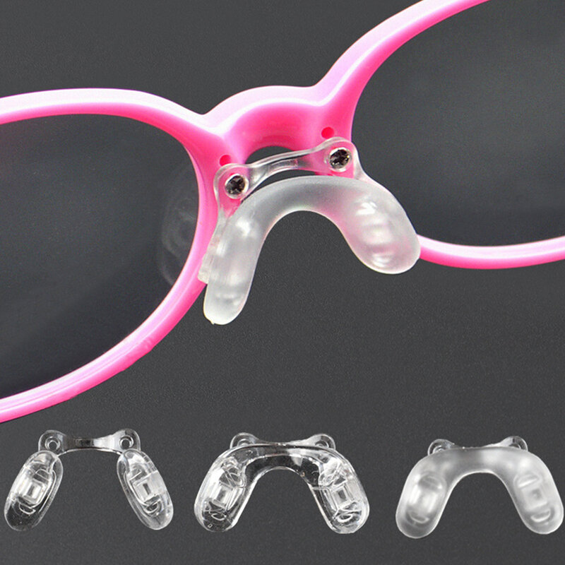 Bantalan hidung lembut kacamata sadel siam silikon U untuk kacamata Insert pada bantalan hidung Anti-Slip tembus cahaya