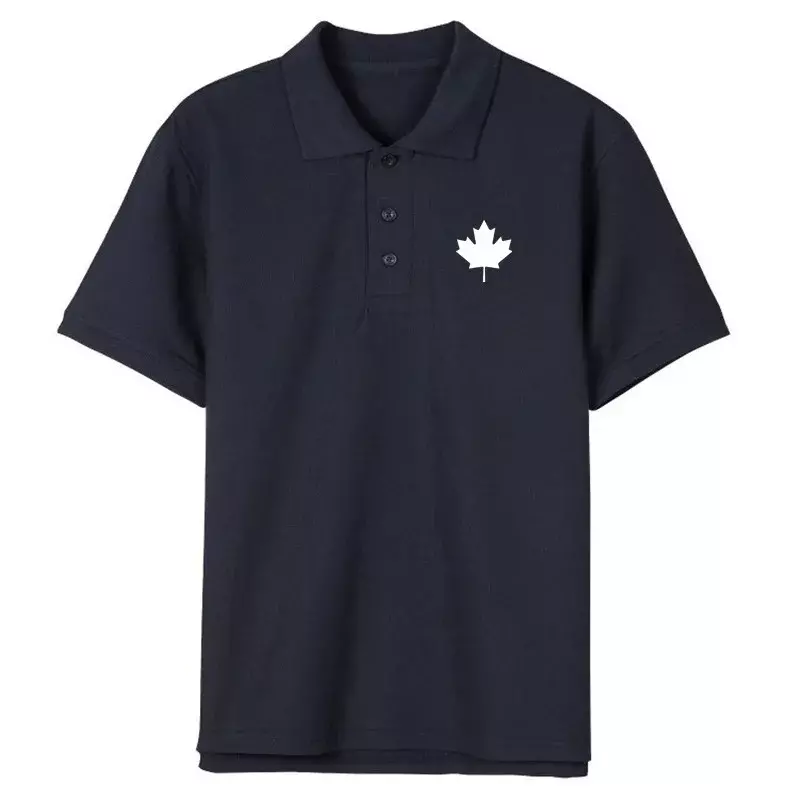 เสื้อโปโลผู้ชายแขนสั้นสำหรับผู้หญิงบุรุษลำลองแฟชั่นเสื้อคอตตอนใหม่2024ธงแคนาดาสำหรับฤดูร้อน