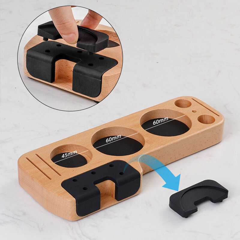 Wood Universal Coffee Tamper Holder Wide Range Of Options For Home Baristas Heat-resistant Tamping Station For Coffee Tools