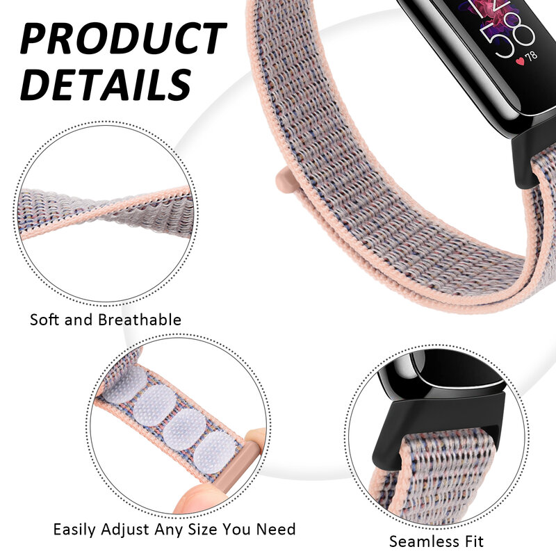 Ремешок из мягкого нейлона для часов Fitbit Luxe, регулируемый ремешок для часов