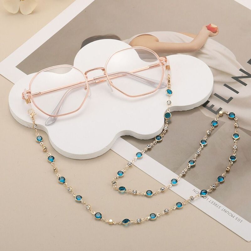 Vintage Beads Glasses Chain Jewelry Lanyard Bohemian Crystal Glasses Chain Elegant Copper Mask Chain Eyewear Accessories