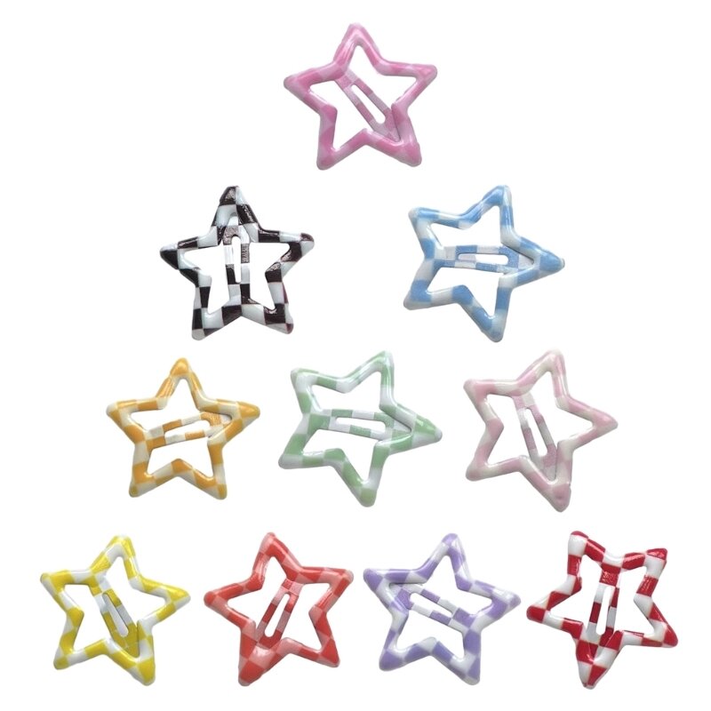 Épingle à cheveux en forme d'étoile en métal pour adultes adolescents, treillis, queue cheval, frange, pince à