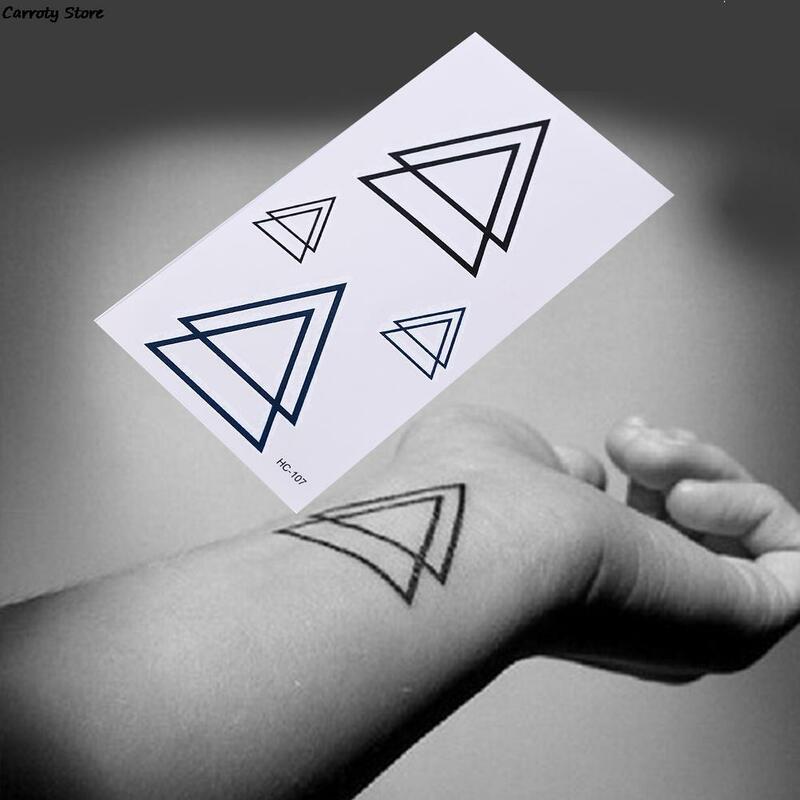 Triângulo tatuagens estilo moderno unisex corpo tatuagens pintura corporal tatuagens à prova dwaterproof água tatuagens temporárias geométricas