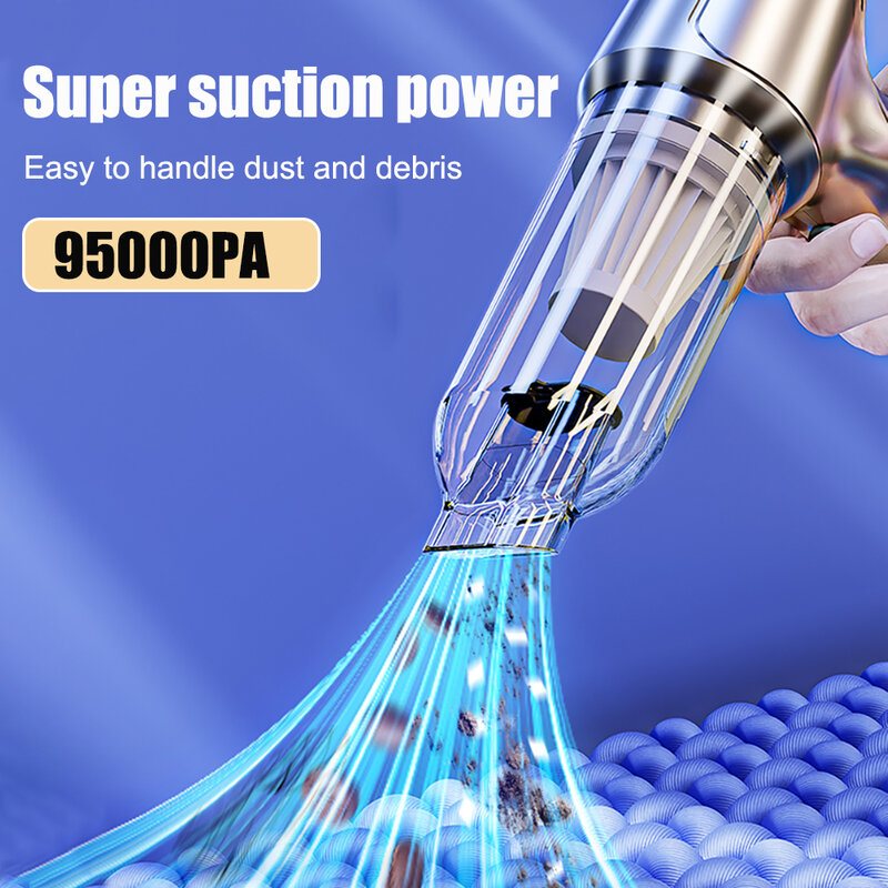 Vacuum Cleaner For Car Portable Wireless Vacuum Cleaner 95000PA Strong Suction Handheld Vacuum Cleaner Home Car Dual-Use