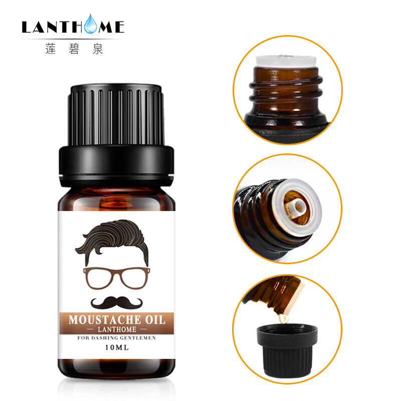 10ml organiczny olej do brody panowie nawilża włosy na twarzy wąsy oleje czysty wzrost twarzy włosy grubsze niezbędne produkty dla mężczyzn