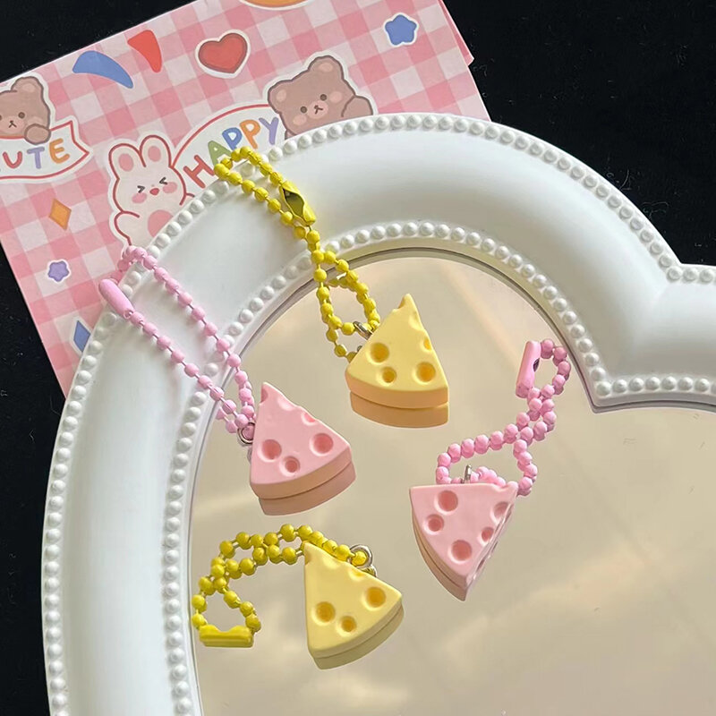 Liontin keju kartun lucu, gantungan kunci indah kue keju tas liontin untuk hadiah ulang tahun anak perempuan