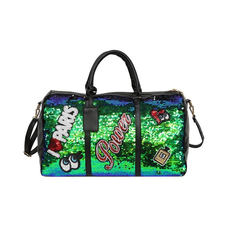 2024 Spring Sequins Pu Travel Fashion Leisure Travel Handbag Large Capacity Bag