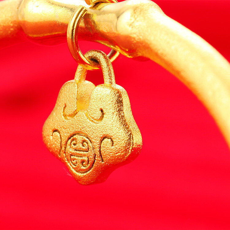 Braccialetto in oro imitazione etiope africano Heritage Ruyi apertura glassato Fortune Lock bracciale da sposa regalo di gioielli per ragazza