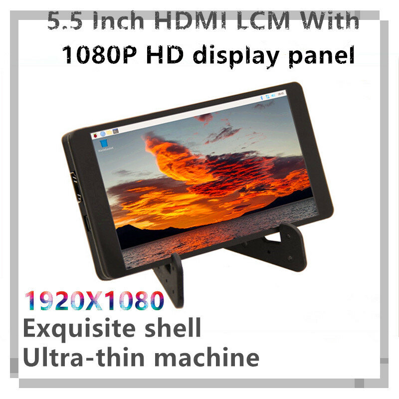 Panel de pantalla IPS HD de 5,5 pulgadas para Raspberry Pi 3 B +/4b Linux Android Windows, 1920x1080, LCD, Monitor de ordenador