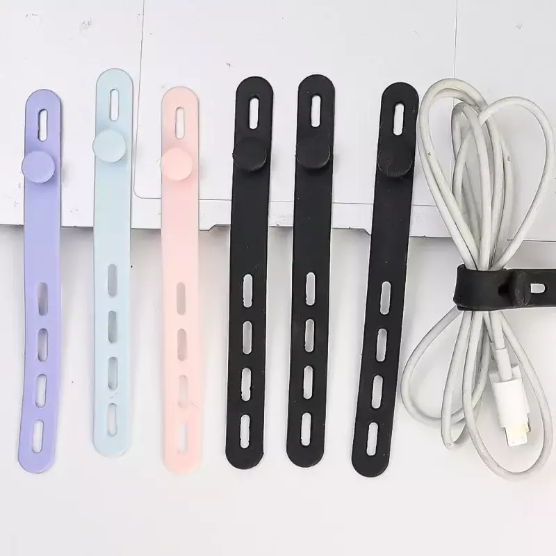 5Pcs/set Phone Cable Organizer Earphone Clips Adjustable Silicone Cable Ties Management Clips for Earphone USB Data Cable Wire