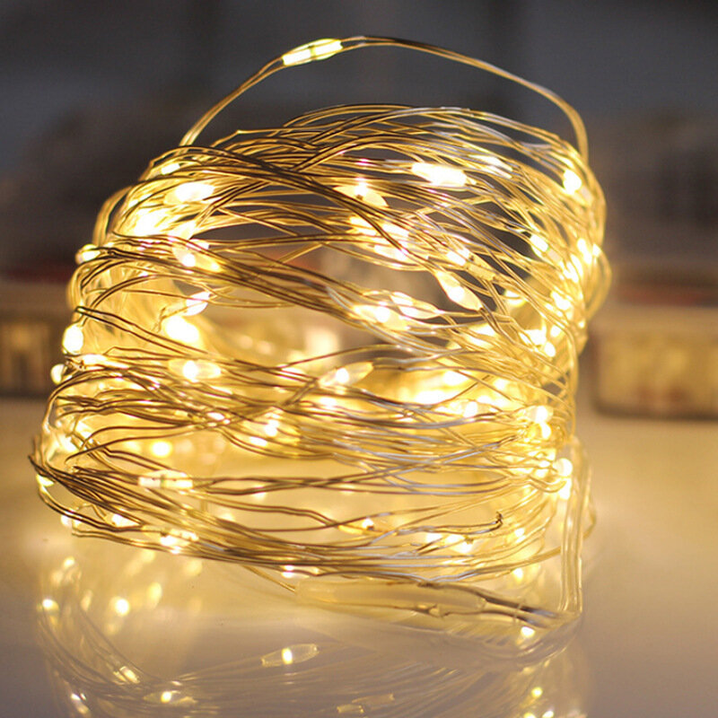 LED-Lichterkette Kupferdraht im Freien LED-Girlande Lampe Weihnachts fee Licht für Weihnachts baum Hochzeits feier Home Dekoration