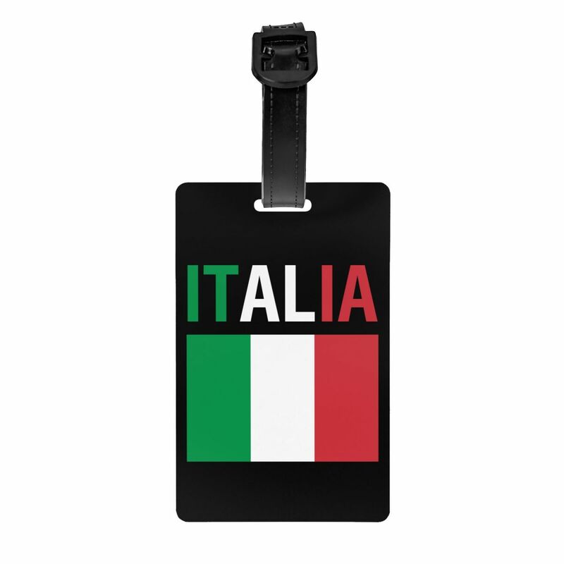 Etiquetas de equipaje personalizadas con bandera de Italia para maletas, lindas Etiquetas de equipaje de orgullo italiano, cubierta de privacidad, tarjeta de identificación con nombre