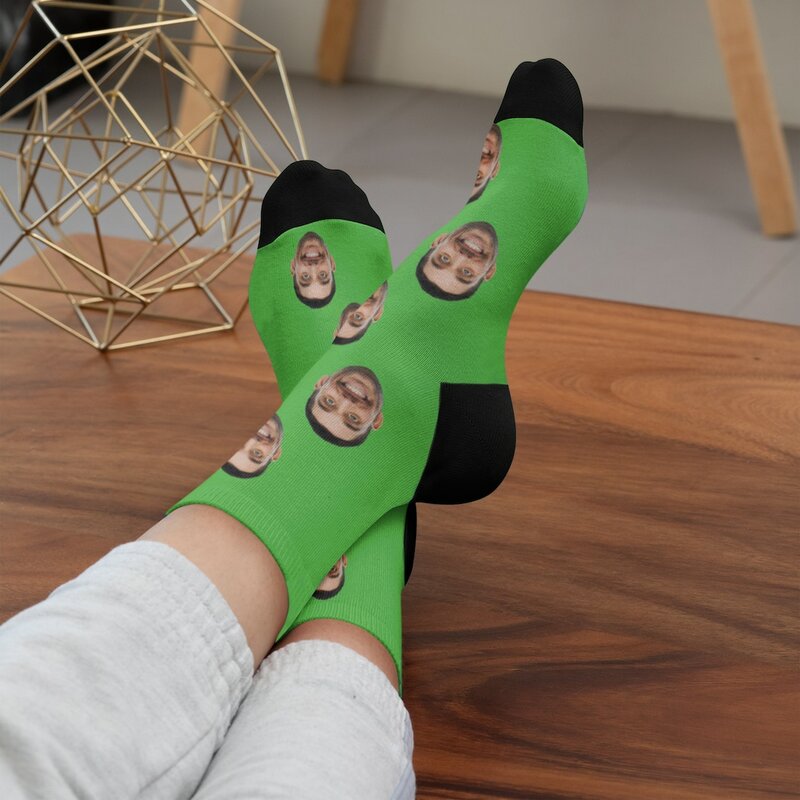 Personalized Sock Photo For Men Women 10 Solid Colors Custom Face Socks Add Your Text Cotton Casual Fun Happy Christmas Gifts