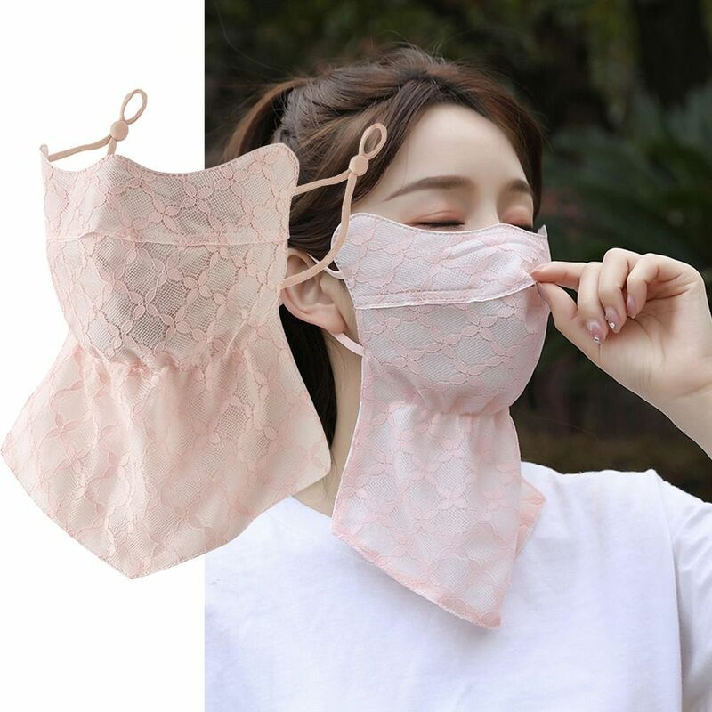 Quick Drying Ice Silk Mask New Breathable Neck Protection Sunscreen Mask Bandana Anti-UV UPF50+ Face Cover for Women