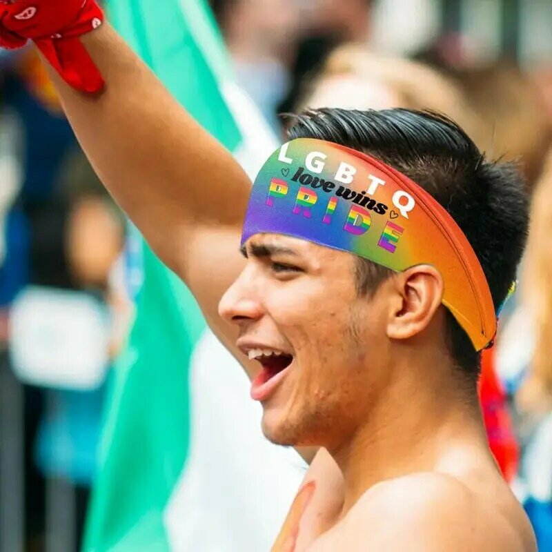 Headband colorido do arco-íris para homens e mulheres, Sweat Wicking e Sweatbands, Headbands Sports Rainbow, Acessórios Unisex Pride, Decoração