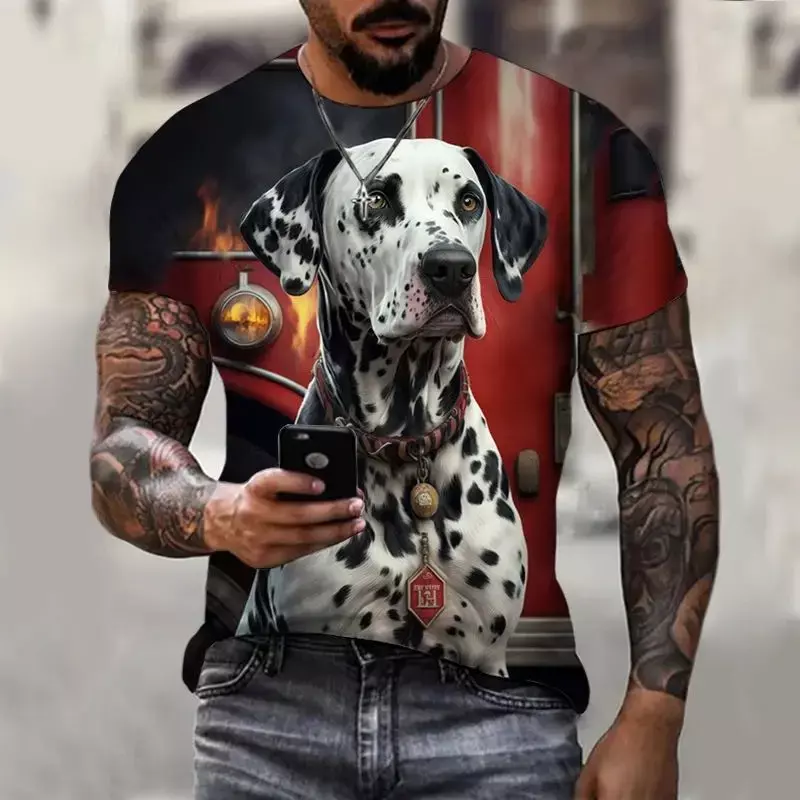 2023 die neueste Vielzahl von Tier Mops 3d gedruckt Sommer Herren O-Kragen T-Shirt lässige Mode übergroße Top Herren T-Shirt