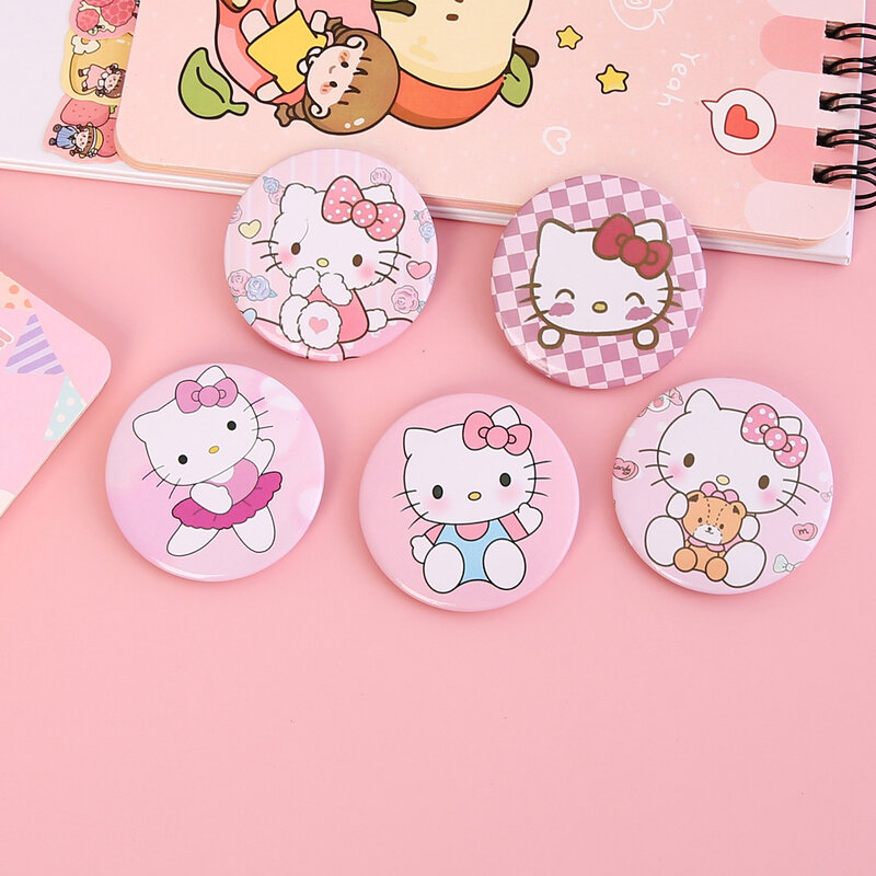 Sanrio Buki Tinplate Badge Cute Hello Kitty Broszka Student Cartoon Badge Plecak wisiorek mały prezent