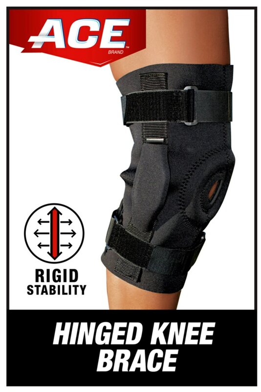 Hinged Knee Brace, Black – One Size Fits Most