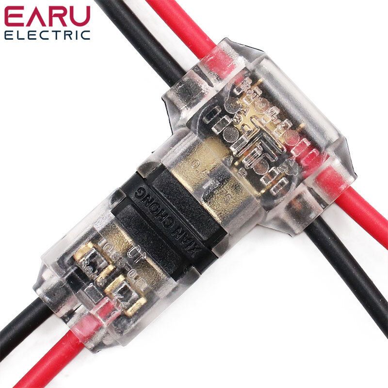 5/10Pcs/lot 2 Pin 2 Way 300v 10a Universal Compact Wire Wiring Connector T SHAPE Conductor Terminal Block With Lever AWG 18-24