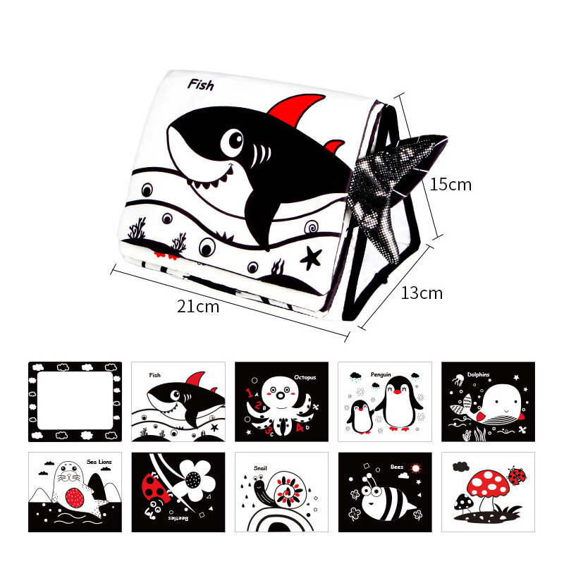 New Mirror for Babies Black and White Toys Infants High Contrast Baby Toys For Newborn Baby Sensory Gift 0-12 Months
