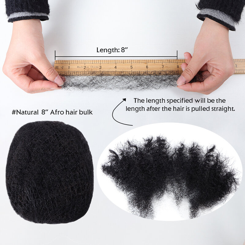 100% capelli umani morbidi Afro crespi neri 4A 4B 4C texture per intrecciare nero naturale 100g una confezione con tassa di spedizione