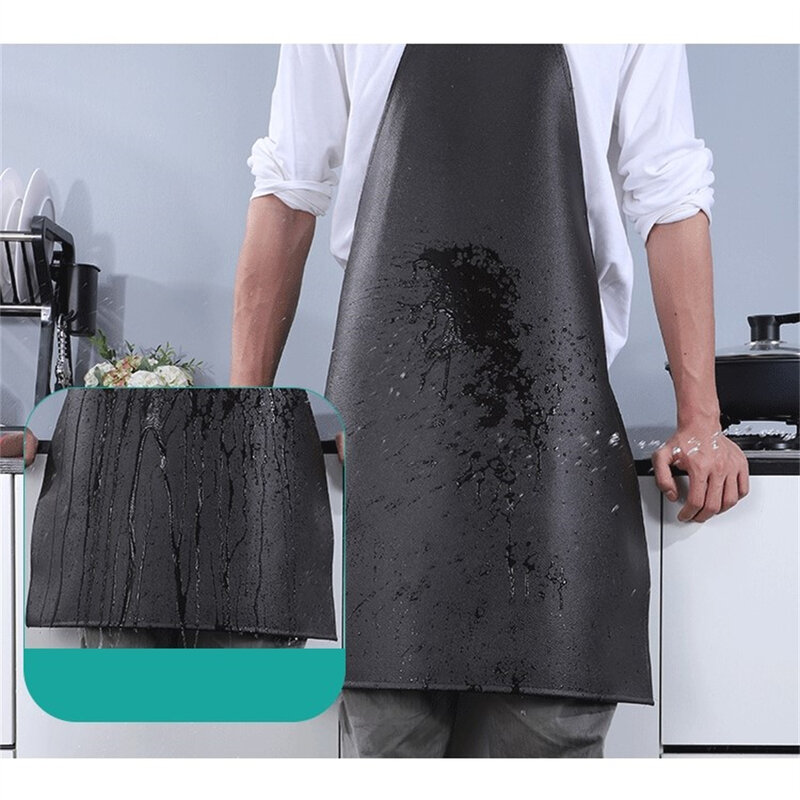 Avental de couro de cozinha resistente, preto, marrom, limpador para o trabalho, vários tamanhos, alta qualidade, suprimentos de cozinha