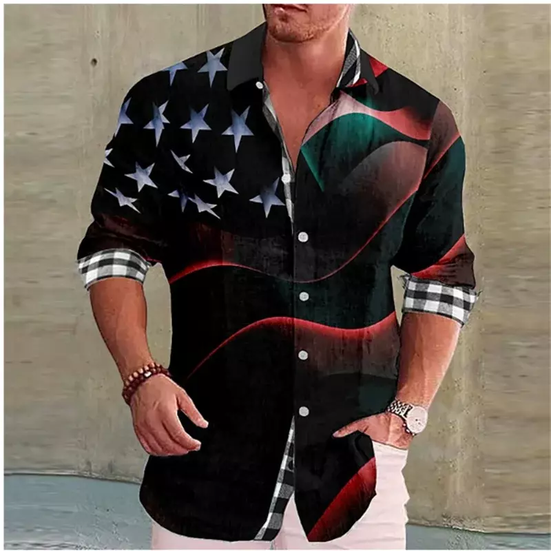 Новинка 2023, дизайнерская Повседневная рубашка, мягкие удобные шелковистые мужские топы, красные, синие мужские топы с геометрическим ромбом