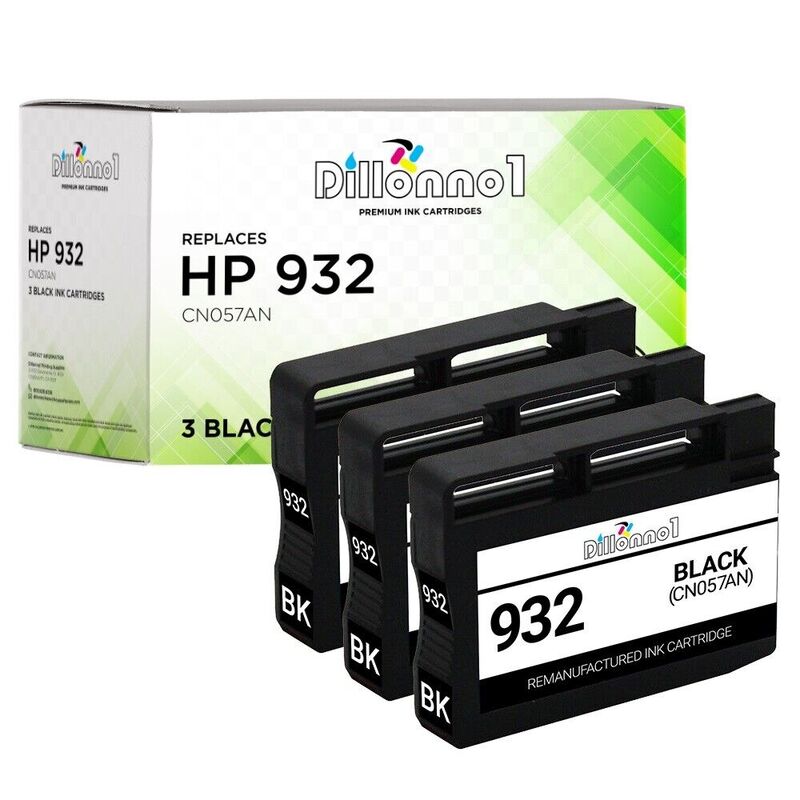 3 pacote para hp932 932 (cn057) tinta preta para hp officejet 6100 6600 6700 7610